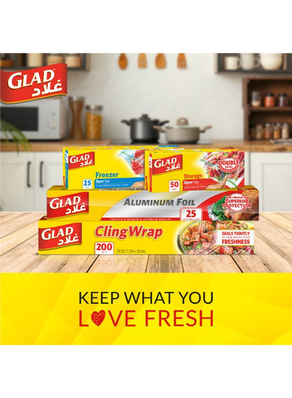 Glad Zipper Freezer Bags 25 Count - Protect Your Food