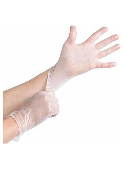 CATHA PACK Vinyl Gloves Clear Powder Free Large