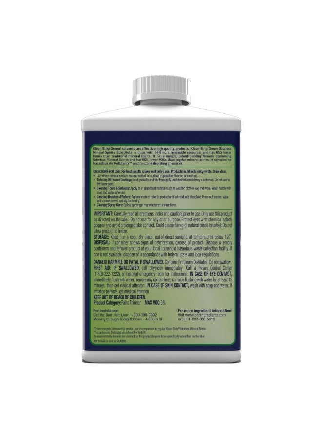Klean Strip Odorless Mineral Spirits Green 946ml