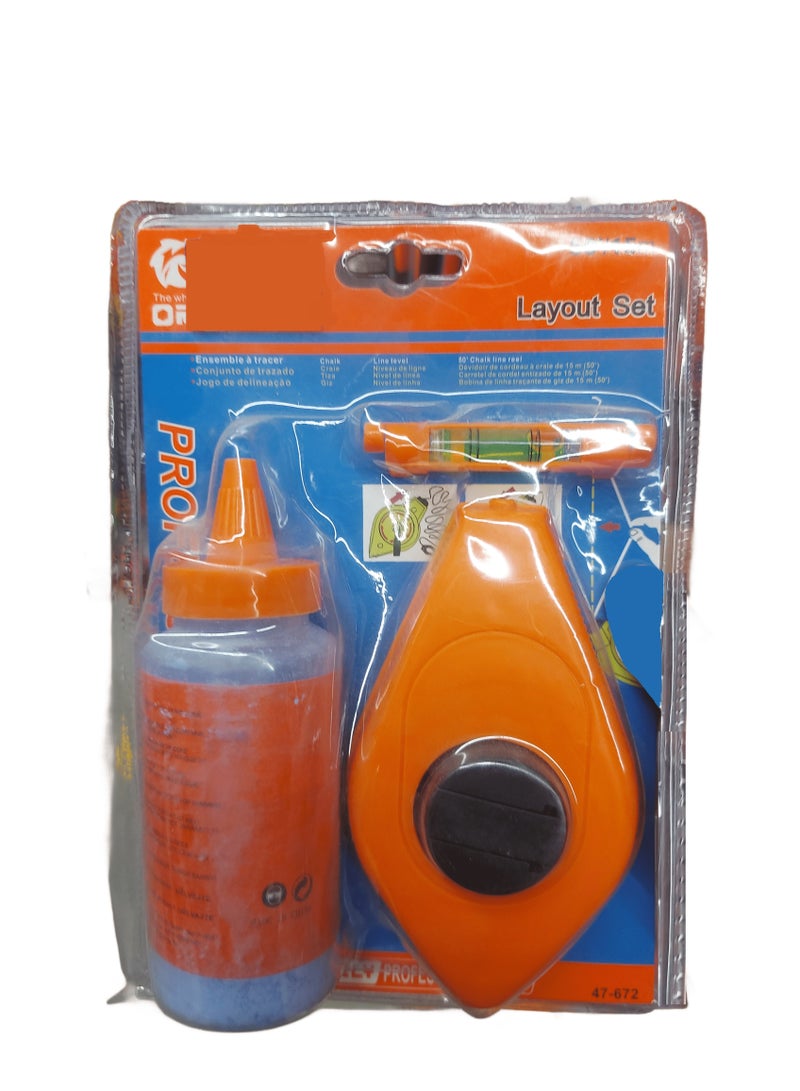 ORDERLY Professional Chalk Line Leveler 15 Meter