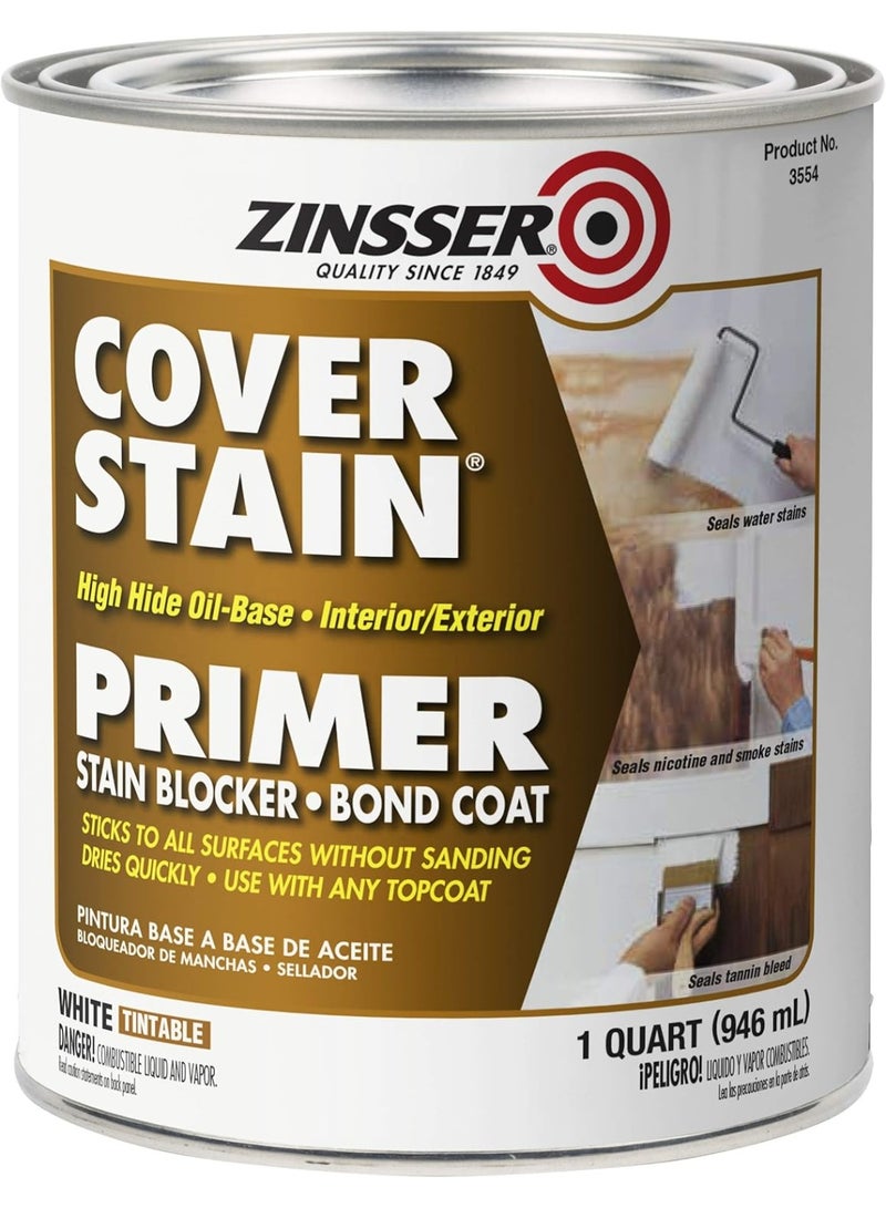Zinsser High Hide Cover Stain Primer And Sealer White 946 ML