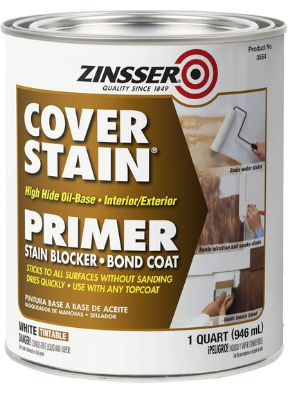 Zinsser High Hide Cover Stain Primer And Sealer White 946 ML