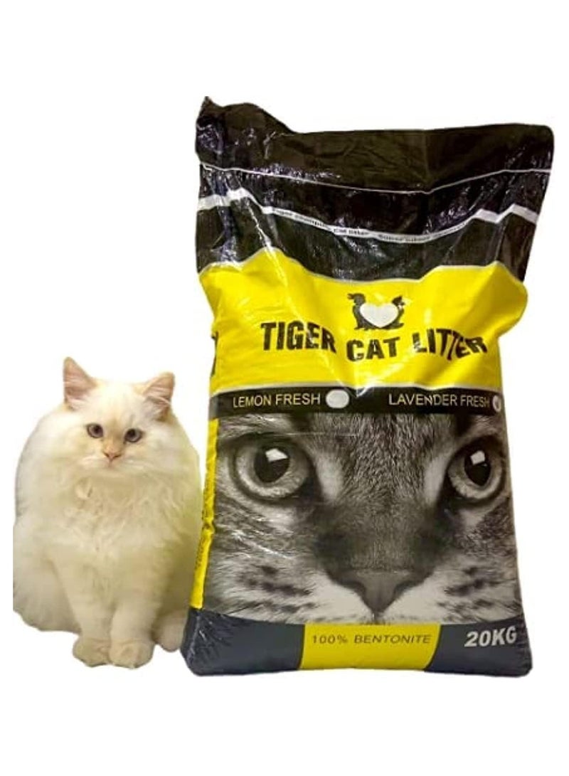 TIGER Cat Litter 100% Bentonite Lavender Fresh 20 Kg