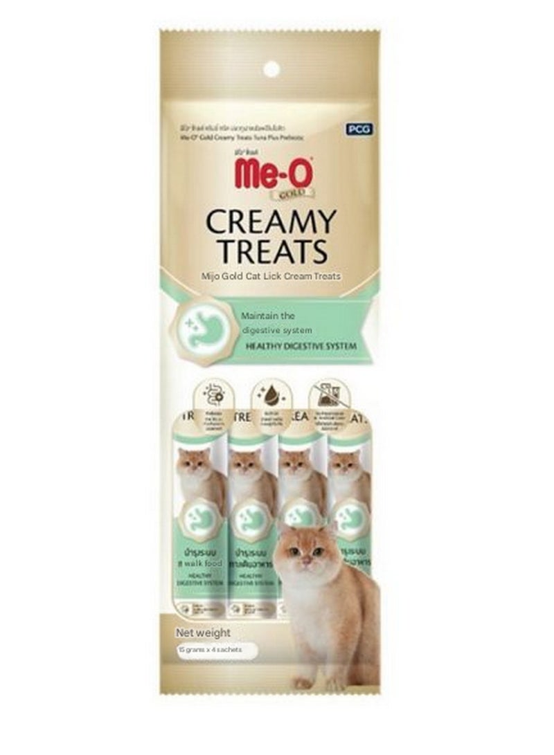 Me-O Gold Creamy Treats Tuna 4 x 15g - Premium Cat Snack