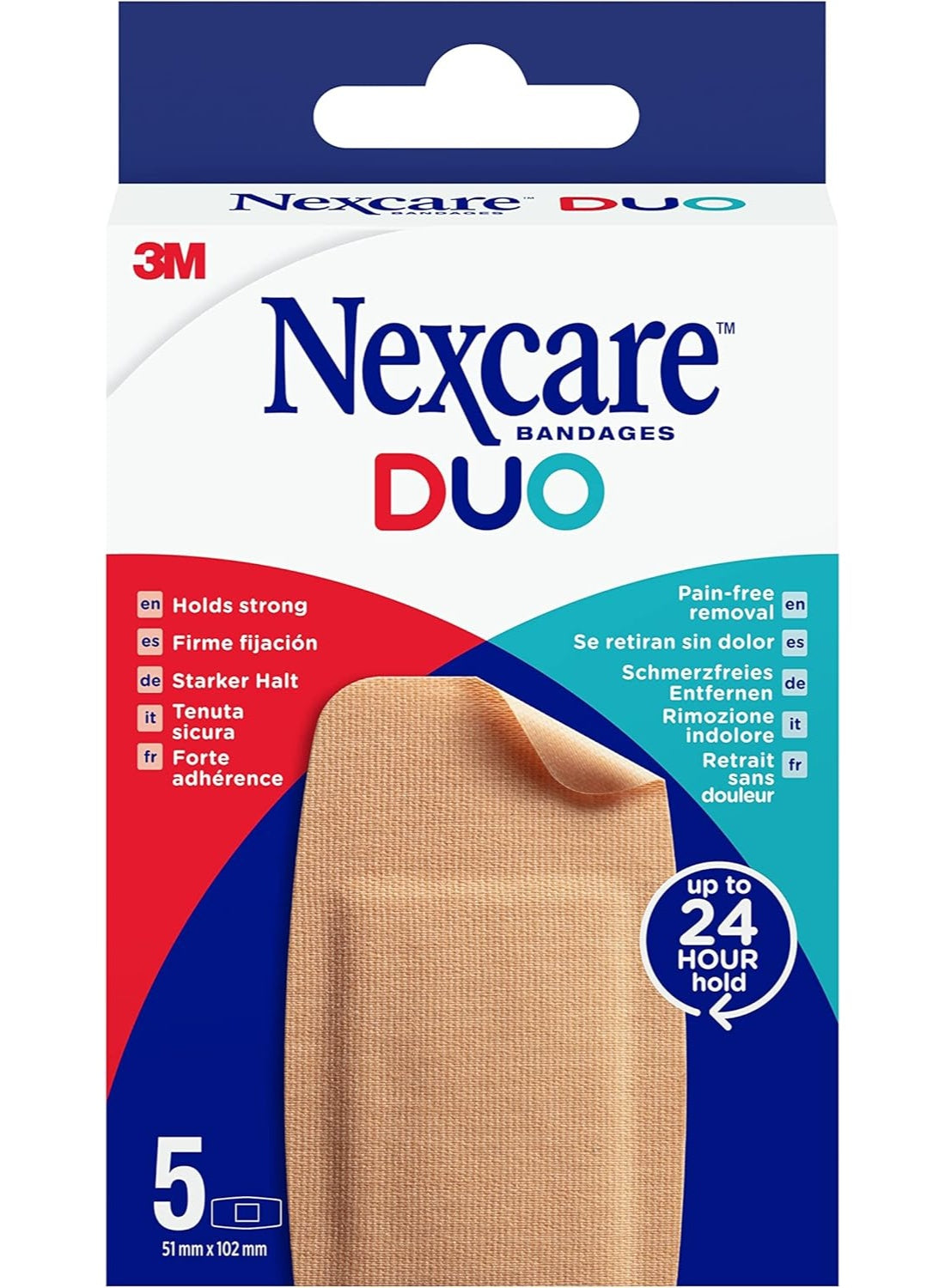 102mm 5pcs, aid kit, bandages 51mm, cool dry, day yet, duo maxi, duo maxi bandages, firm hold, hand wash, maxi bandages, maxi bandages 51mm, nexcare duo, nexcare duo maxi, waterproof, wear time