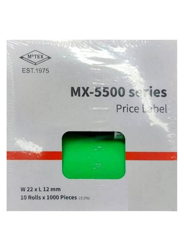 MoTEX Pricing Sticker Labels Green 22mm x 12mm