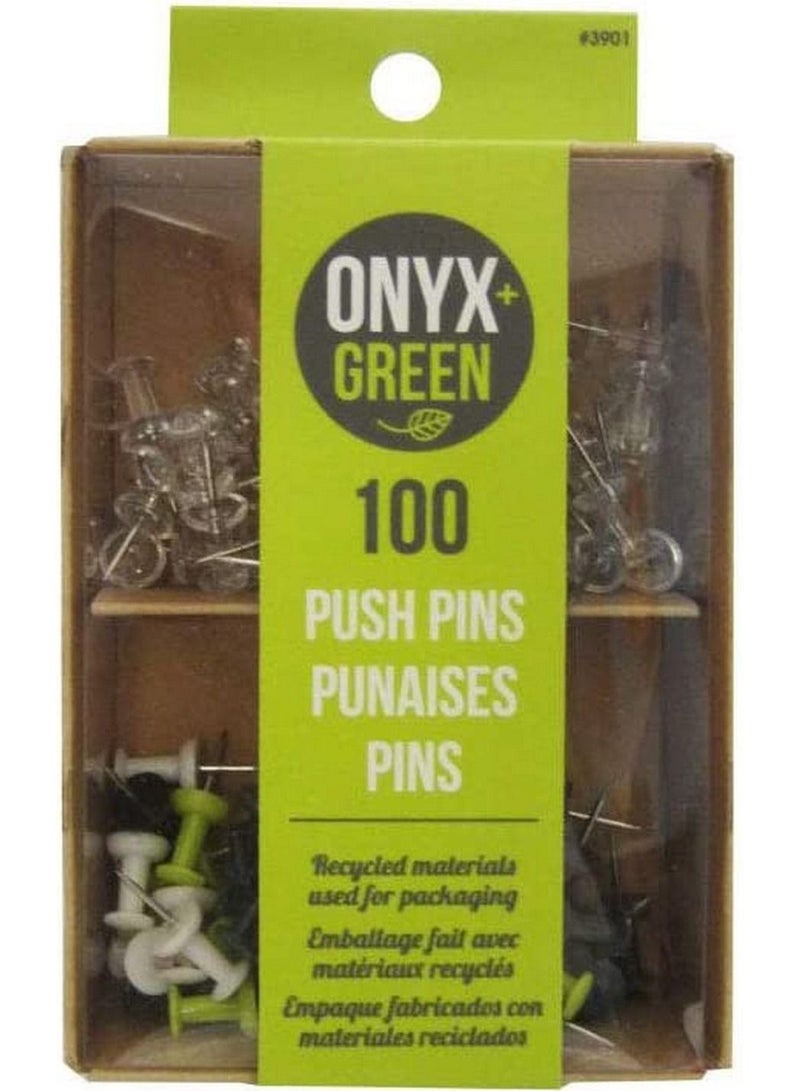 ONYX+GREEN Recycled Push Pins 100 PCS