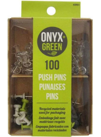 ONYX+GREEN Recycled Push Pins 100 PCS