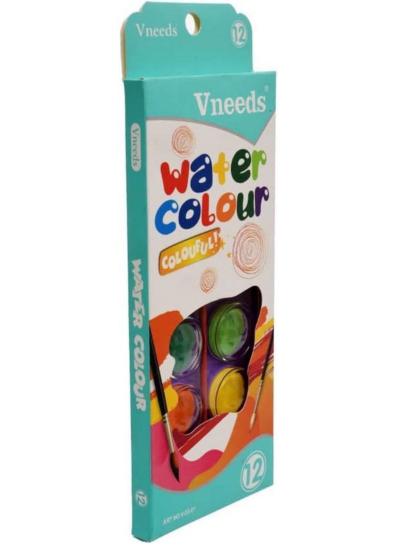 Vneeds Water Colors for Drawing - 12 Color Set