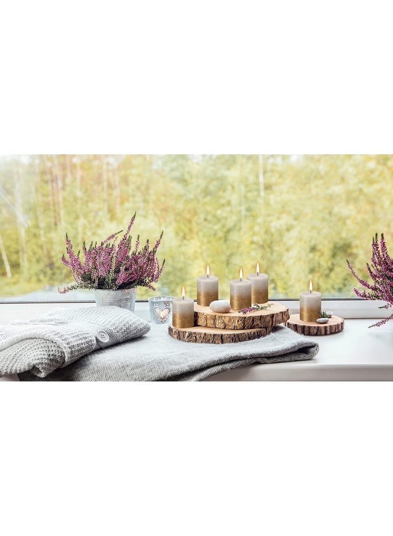 BOLSIUS Sunset Pillar Candle Gold and White