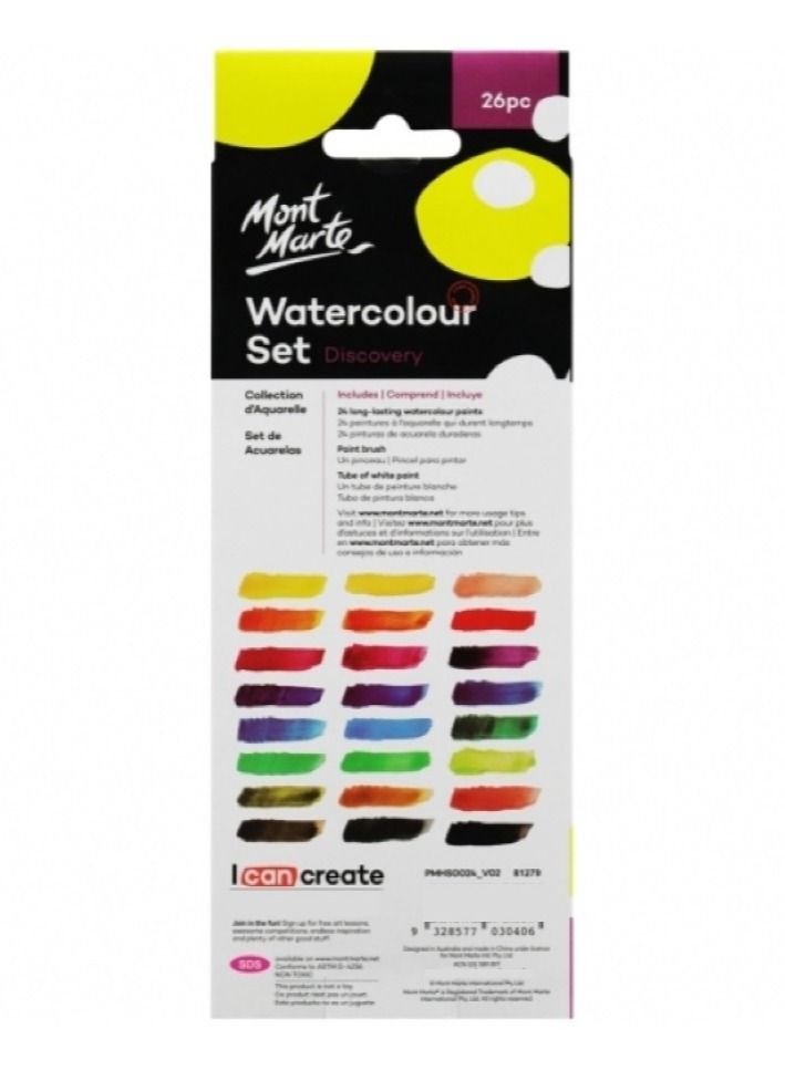 Mont Marte Watercolour Set 26 Colours