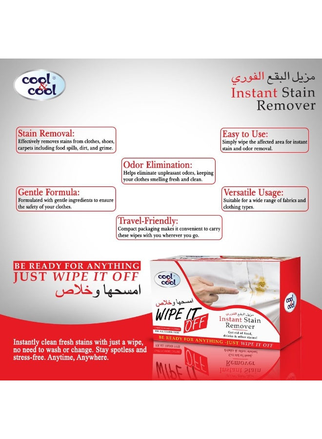 cool & cool, cool dry, cotton, get home, home car, ink dirt, instant stain, instant stain remover, multi-purpose, remover wipes, stain removal, stain remover, stain remover wipes, wet wipes