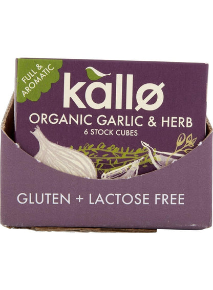 Kallo Organic Garlic & Herb Stock Cubes 6