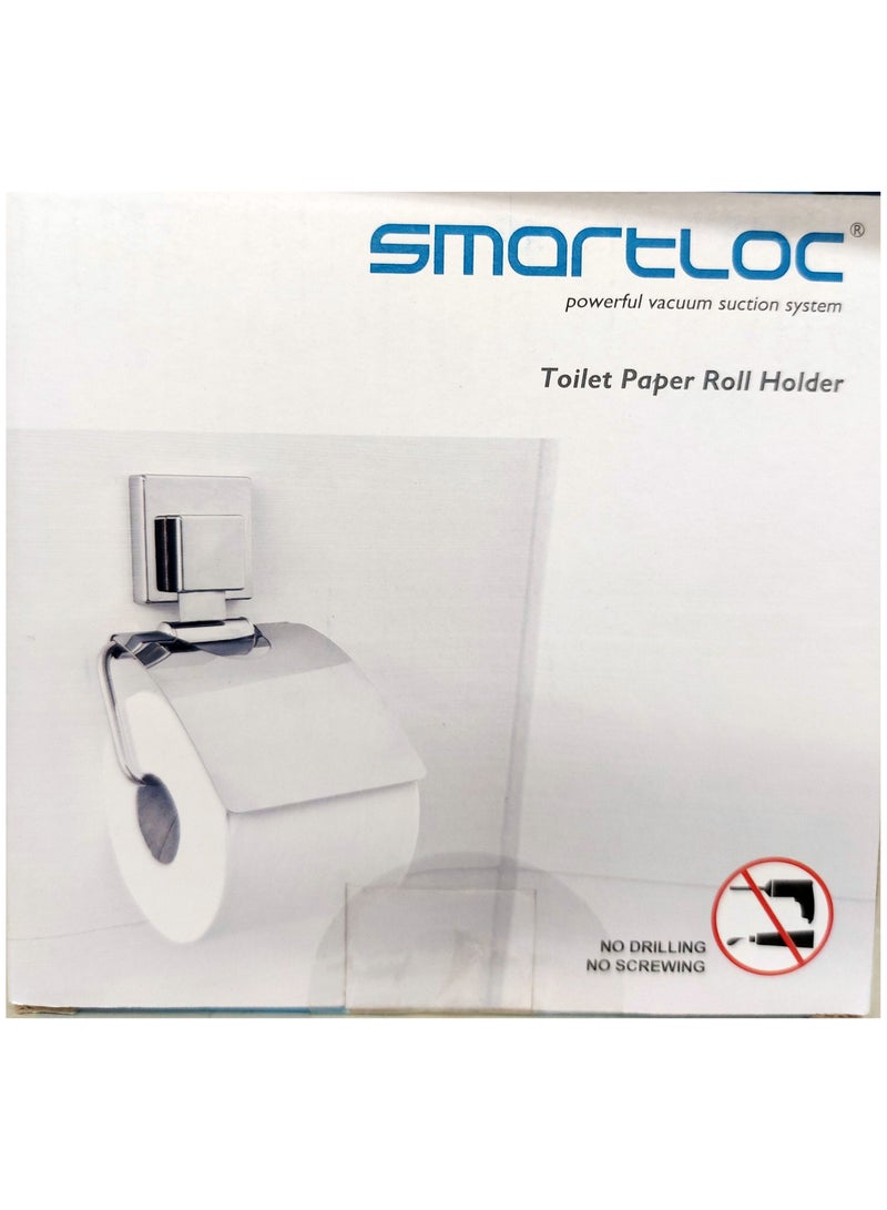 Vacuum Suction Toilet Paper Holder - Silver