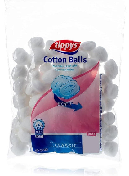 Tippys Cotton Balls Classic 100 Pcs Pack