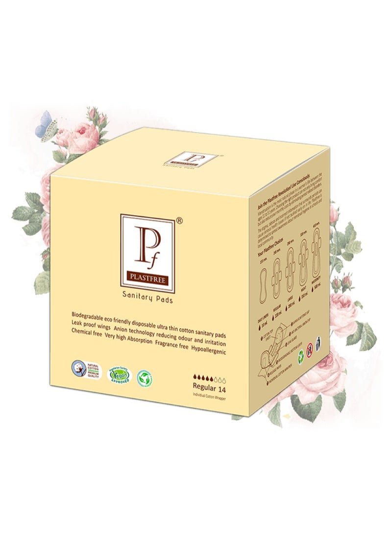 PLASTFREE Organic Sanitary Pad 14 Regular