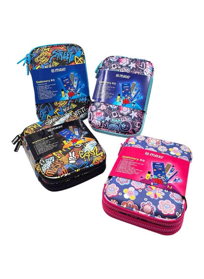 Maxi Double Zipper Stationery Kit - Premium Organizer
