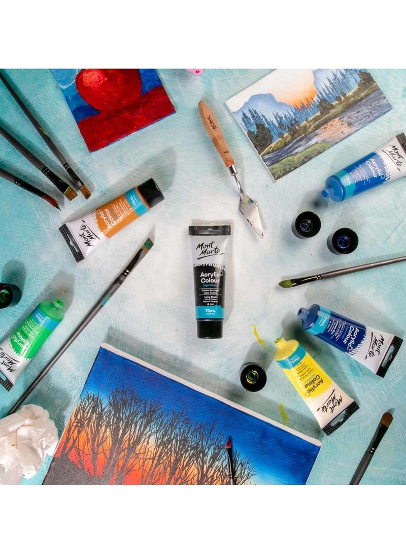 Mont Marte Acrylic Paint Tube 75ML Lamp Black