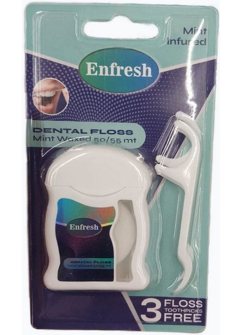Enfresh Dental Floss Mint Waxed 50M