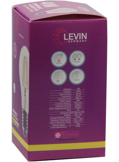 Dimmable LED Filament Bulb by Levin Germany