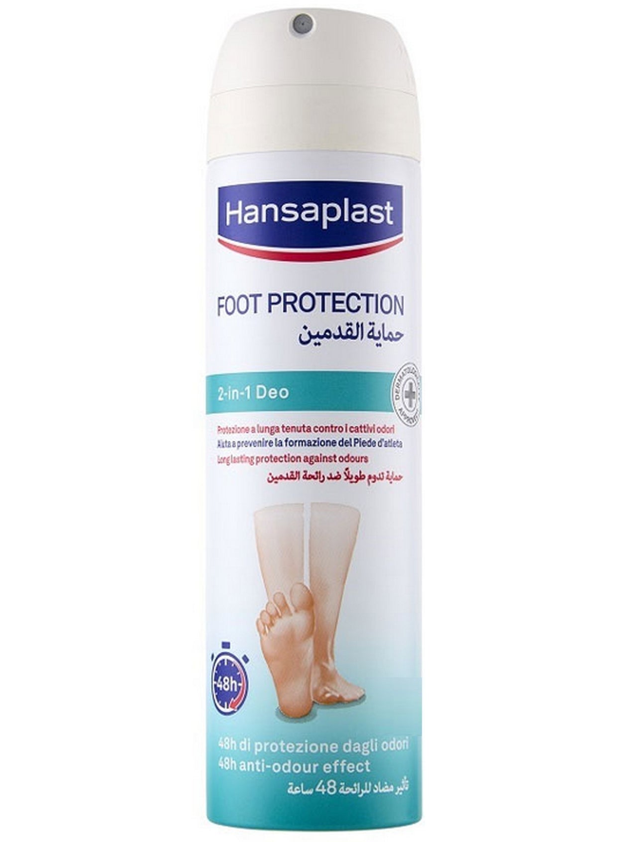 2-in-1 deo, 2-in-1 deo spray, 48hr protection, antibacterial, deo spray, deo spray 48hr, dermatologically tested, foot protection, foot protection 2-in-1, hansaplast, protection 2-in-1, protection 2-in-1 deo, spray 48hr, spray 48hr protection, two days