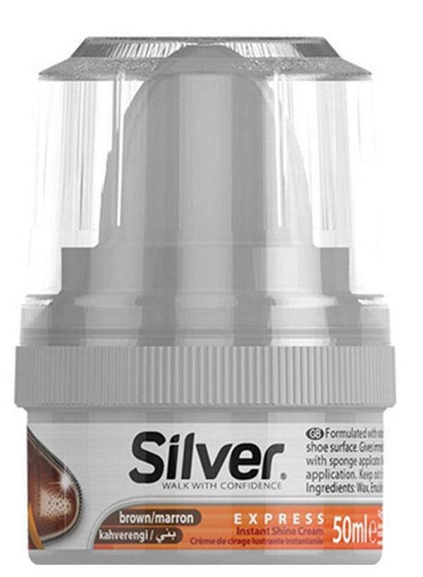 Silver Express Shoe Cream Brown 50 ML - Silver