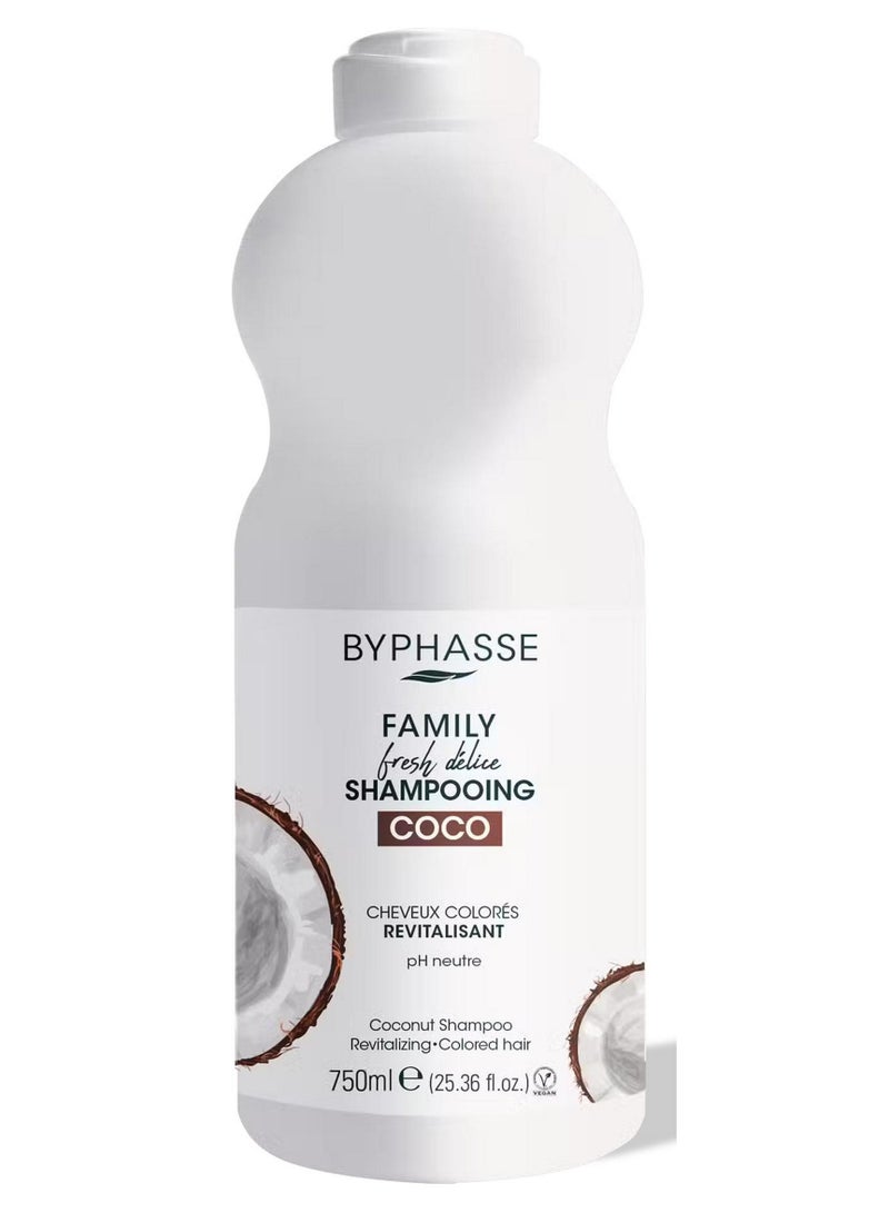 BYPHASSE Family Fresh Delice Shampoo with Coconut 750 ML