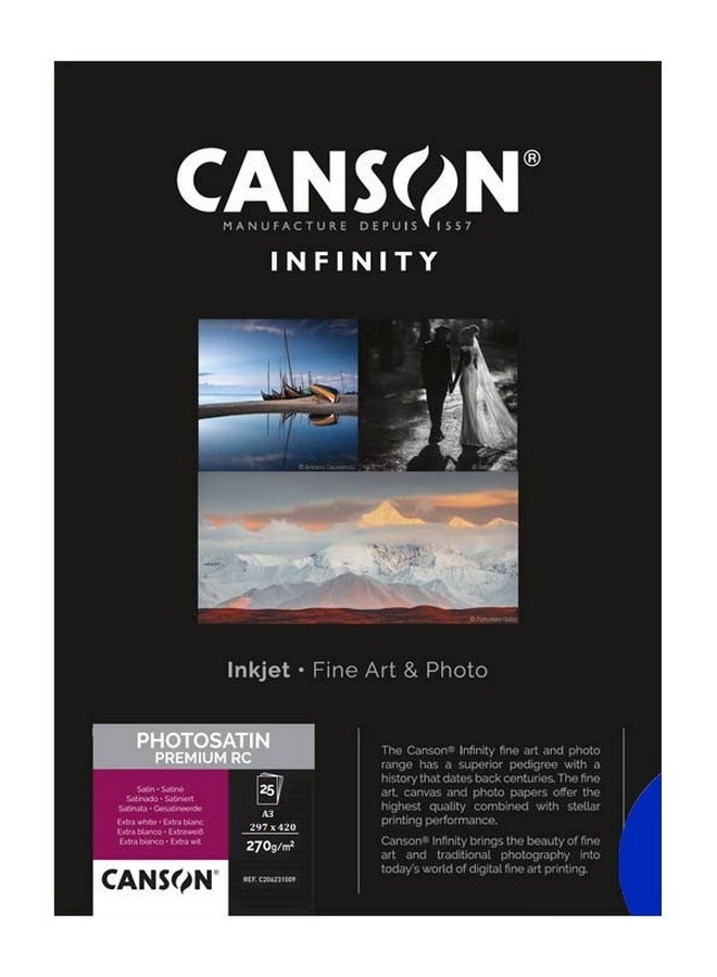 CANSON Infinity Photosatin Premium Satin A3 25 Sheets