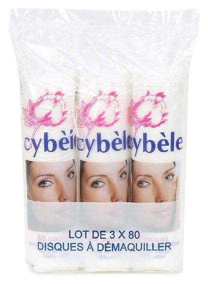 CYBELE Cotton Makeup Pads Value Pack 3 x 80 Pcs