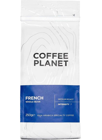 beans medium, beans medium roast, coffee planet, cool dry, cups per, day key, five cups, french whole, french whole beans, medium roast, medium roast intensity, per day, roast intensity, whole beans, whole beans medium