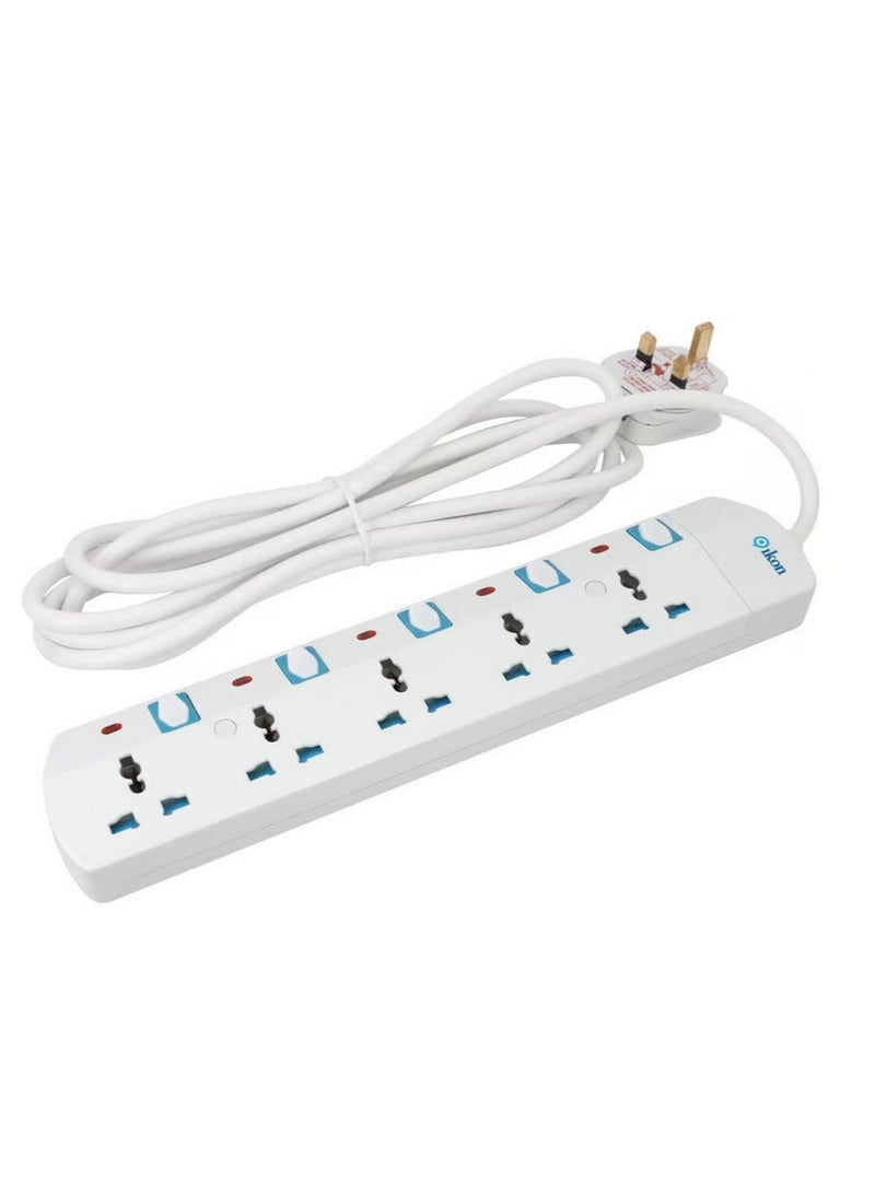 Ikon 5 Way Power Extension Socket 3 Mtr