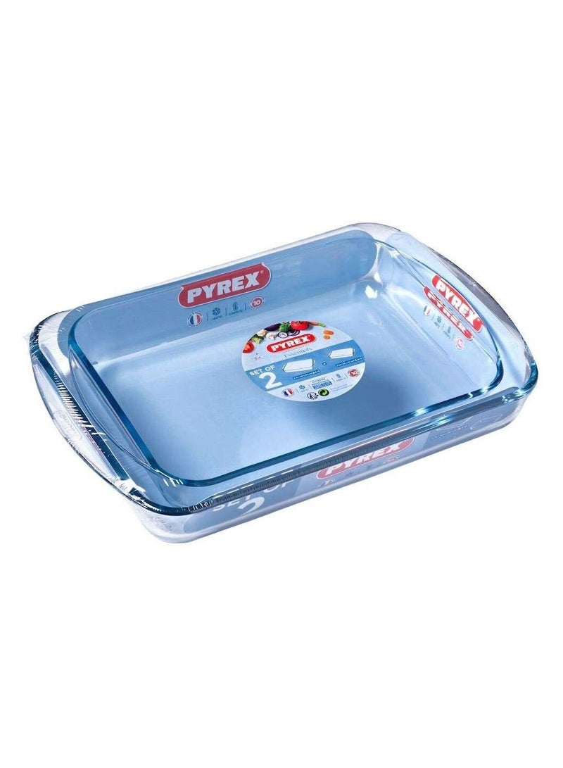 PYREX 2-Piece Rectangular Roaster Set