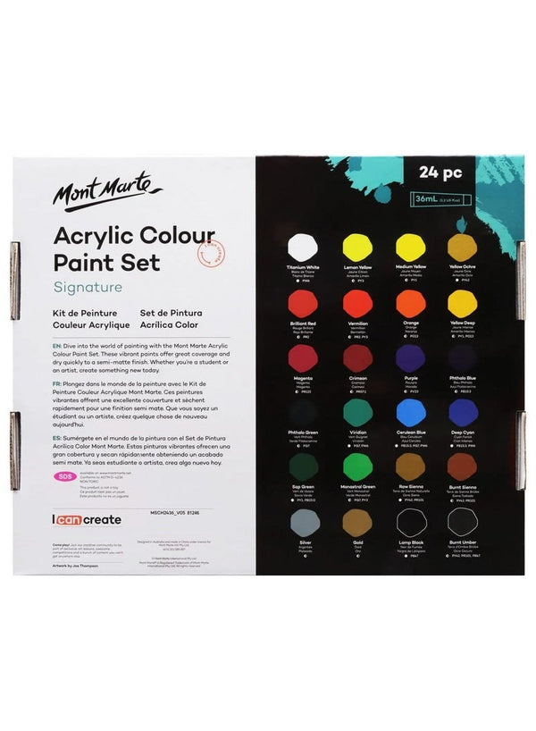 Mont Marte Acrylic Paint Set 24Pc - Premium Quality