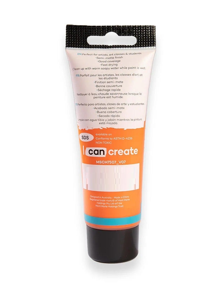 Mont Marte Acrylic Paint 75ML Tube Orange