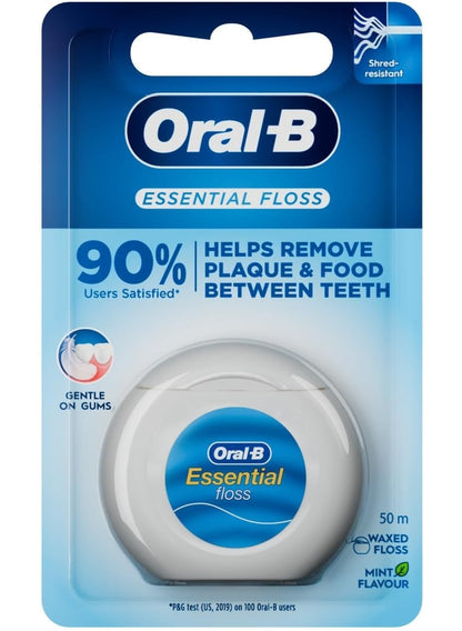 Oral-B Waxed Essential Dental Floss Mint 50M