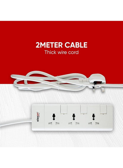 Elexon 3 Way Power Extension with 2M Cable