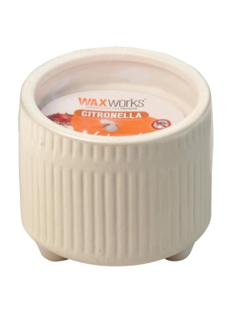 Waxworks Citronella Candle - Ceramic Ripple Pot