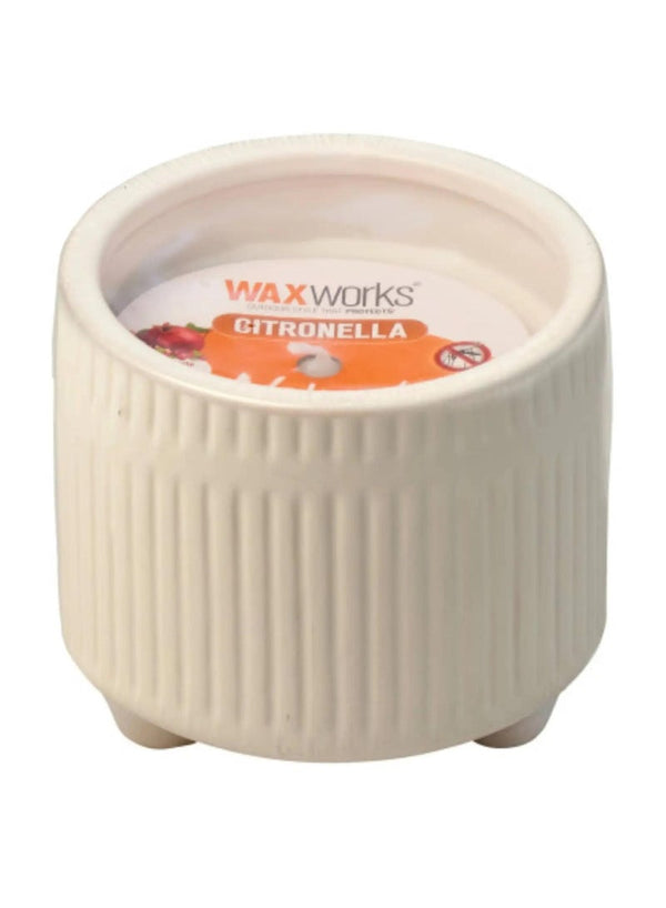 Waxworks Citronella Candle - Ceramic Ripple Pot