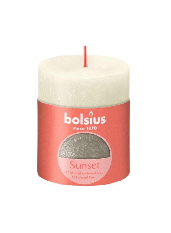 BOLSIUS Sunset Pillar Candle Silver & White