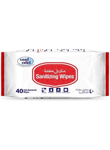 Cool & Cool Sanitizing Wipes 40 Count
