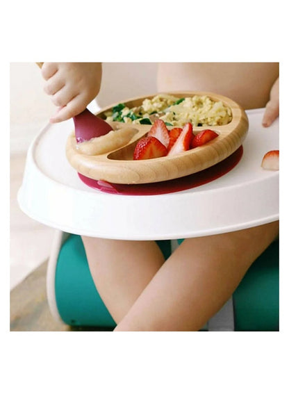 Avanchy Bamboo Suction Classic Plate + Spoon Green