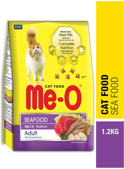 2kg food, 2kg give, adult cat, adult cat seafood, cat food, cat seafood, cats love, cool dry, dry cat, dry place, every day, food type, me-o, me-o adult, type dry