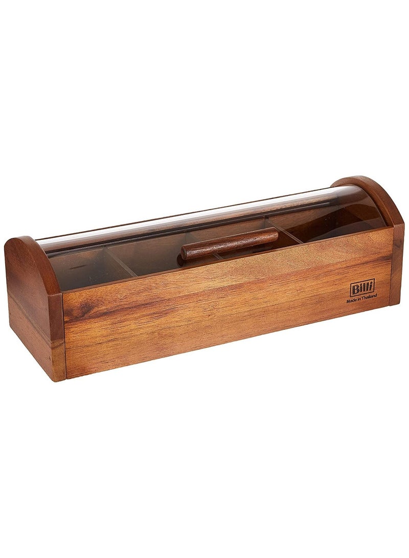 BILLI Wooden Tea Box with Acrylic Cover