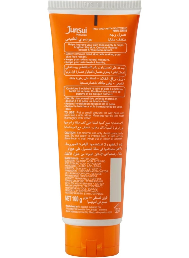 Junsui Naturals Face Wash With Whitening Papaya Scrub