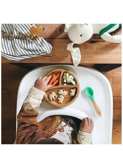 Avanchy Bamboo Suction Plate + Spoon Pink