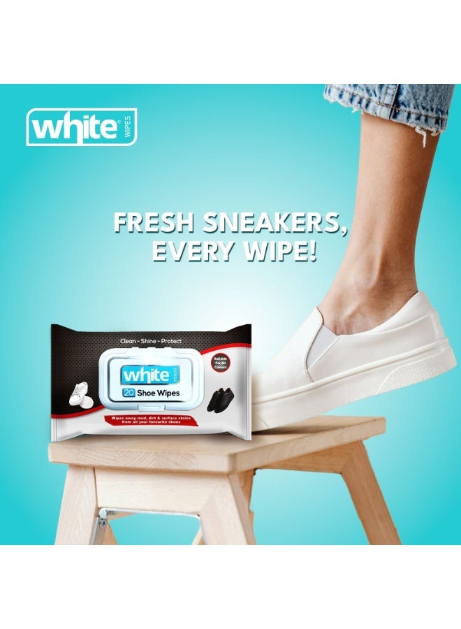 White TISSUES Shoes Wipes - 20 Wipes