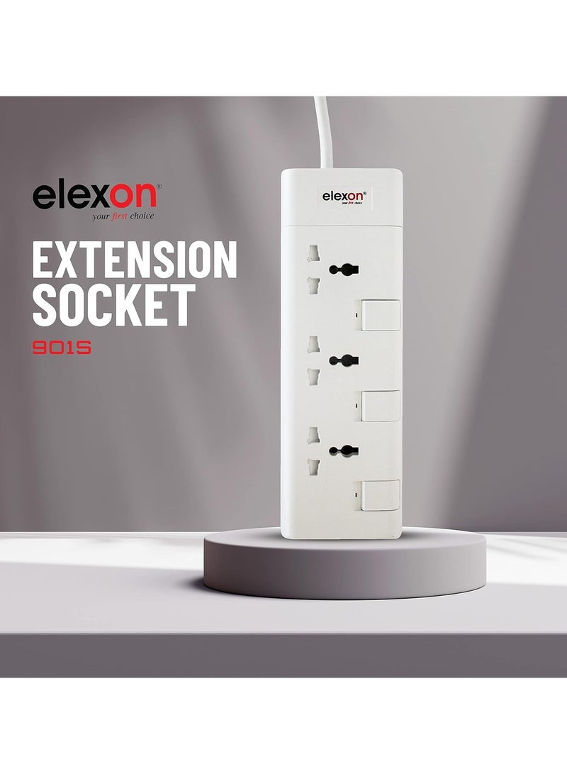 Elexon 3 Way Power Extension with 2M Cable