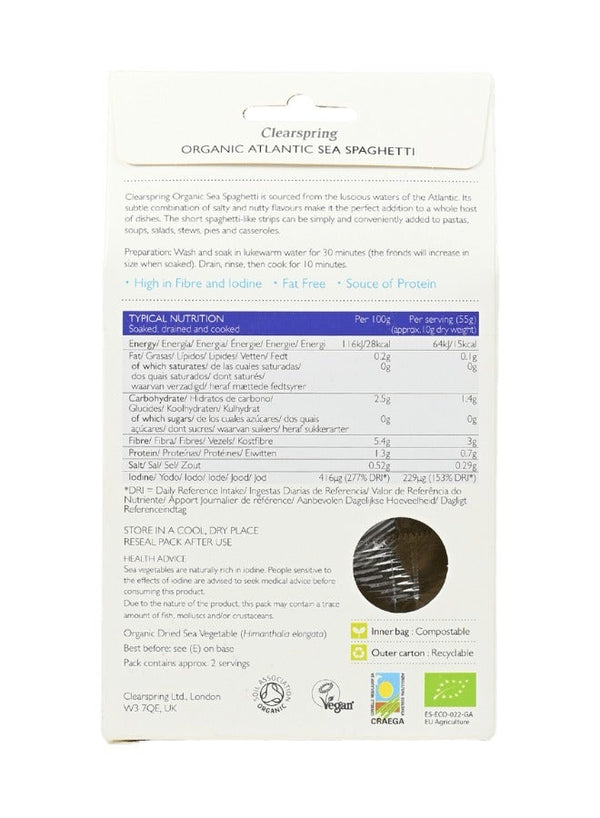 Organic Atlantic Sea Spaghetti - Clearspring