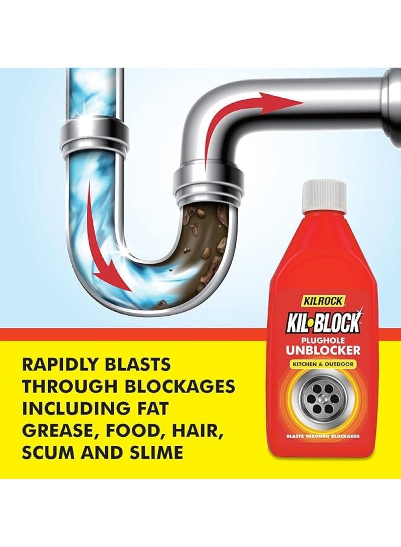 KILROCK Kil Block Plughole Unblocker 500 ML