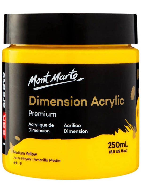Mont Marte Dimension Acrylic Medium Yellow 250ML